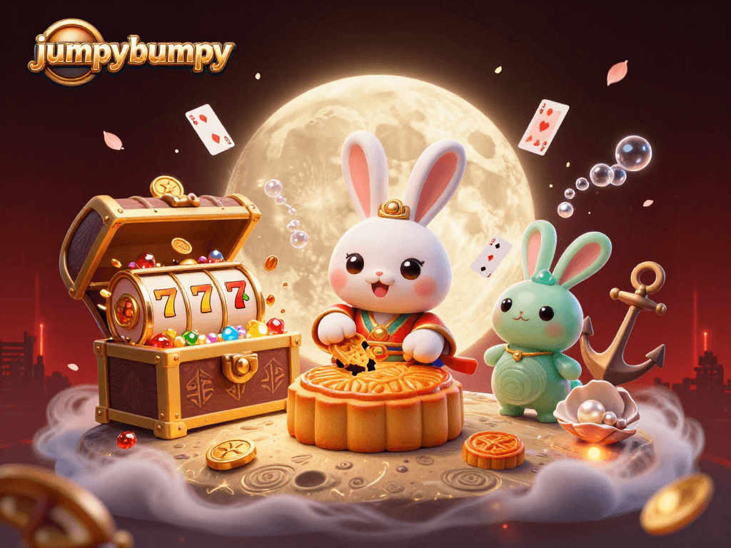 Spin the reels with jumpybumpy as the moon rabbit unveils surprising treasures inside mooncakes.