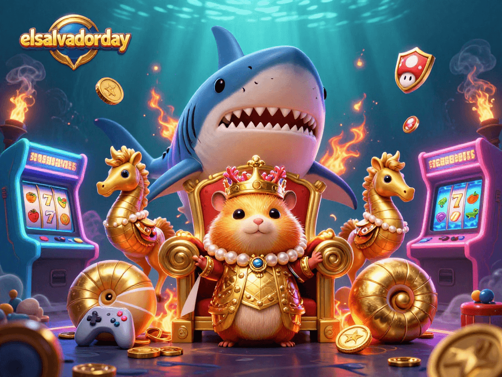 Experience the thrilling elsalvadorday gaming adventure with a hamster king and vibrant casino elements.