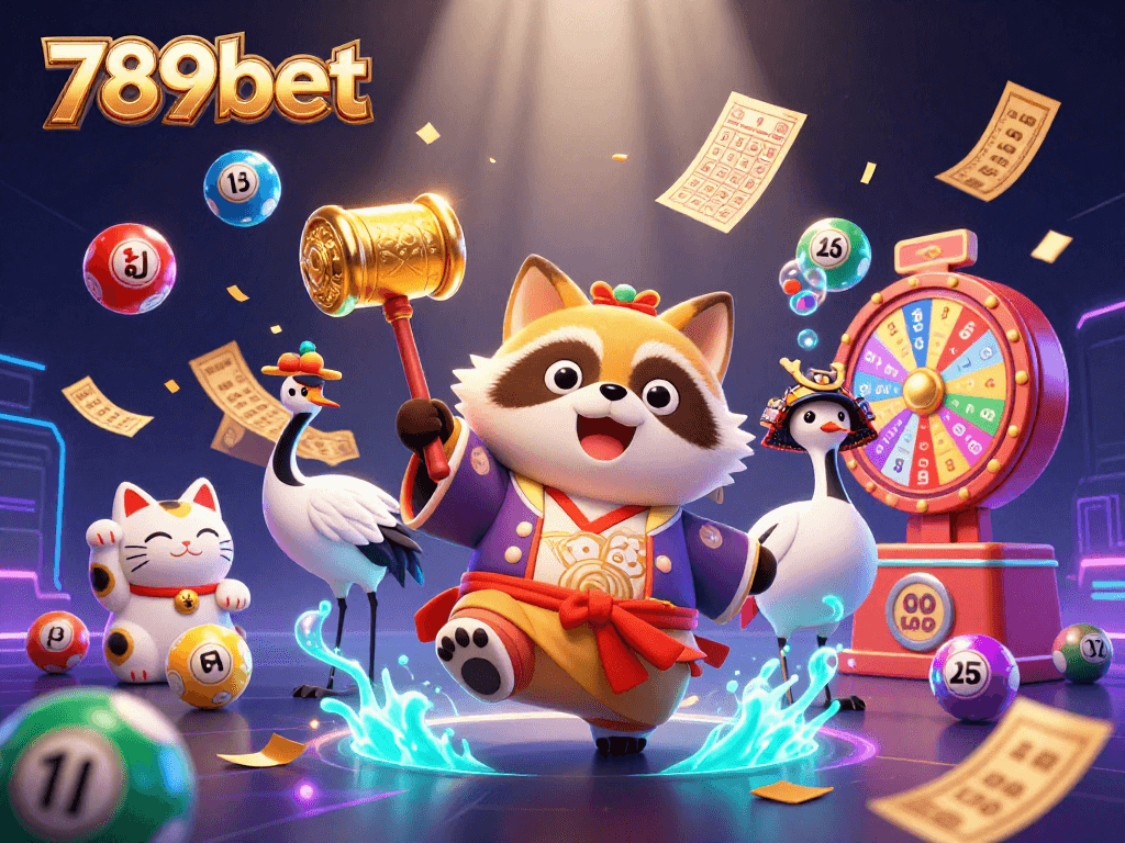 Experience thrilling gameplay at 789bet with vibrant lottery elements and cheerful characters.