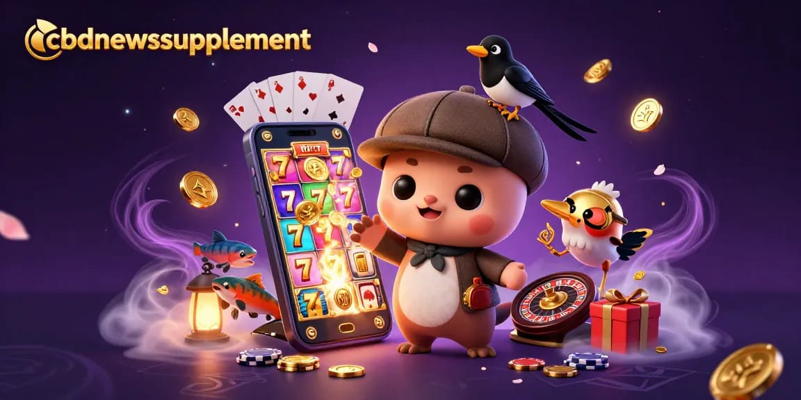 Play exciting slots and games on cbdnewssupplement featuring Nessie, coins, and vibrant characters.