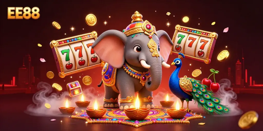 Experience the excitement of EE88 with vibrant 3D casino elements and captivating characters.