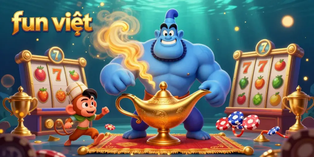 Discover winning strategies with fun việt in this vibrant casino scene featuring jackpots and gaming elements.