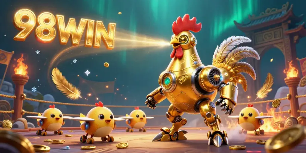 Engage in gaming excitement at 98WIN with our vibrant casino-themed artwork full of dynamic energy.