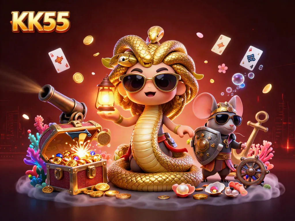 Experience thrilling wins at KK55 with immersive 3D casino adventures featuring Medusa and a warrior mouse.