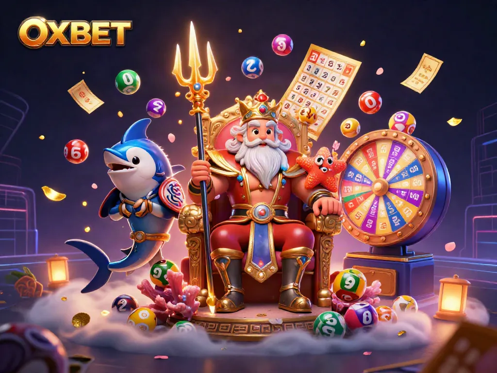 Experience engaging entertainment with OXBET's vibrant casino-themed digital illustration.