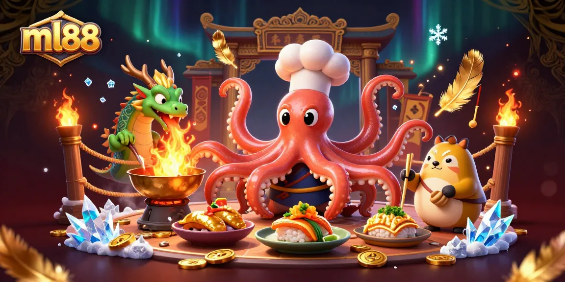 Engage with ml88's thrilling gaming scene featuring unique characters and vibrant casino elements.