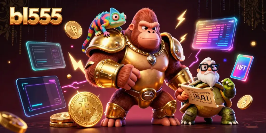 Experience thrilling gameplay at bl555 with the dynamic illustration of a powerful gaming scene featuring a gorilla king and vibrant elements.