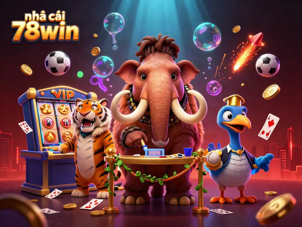 Experience the excitement at nhà cái 78win with vibrant casino elements and lively characters.