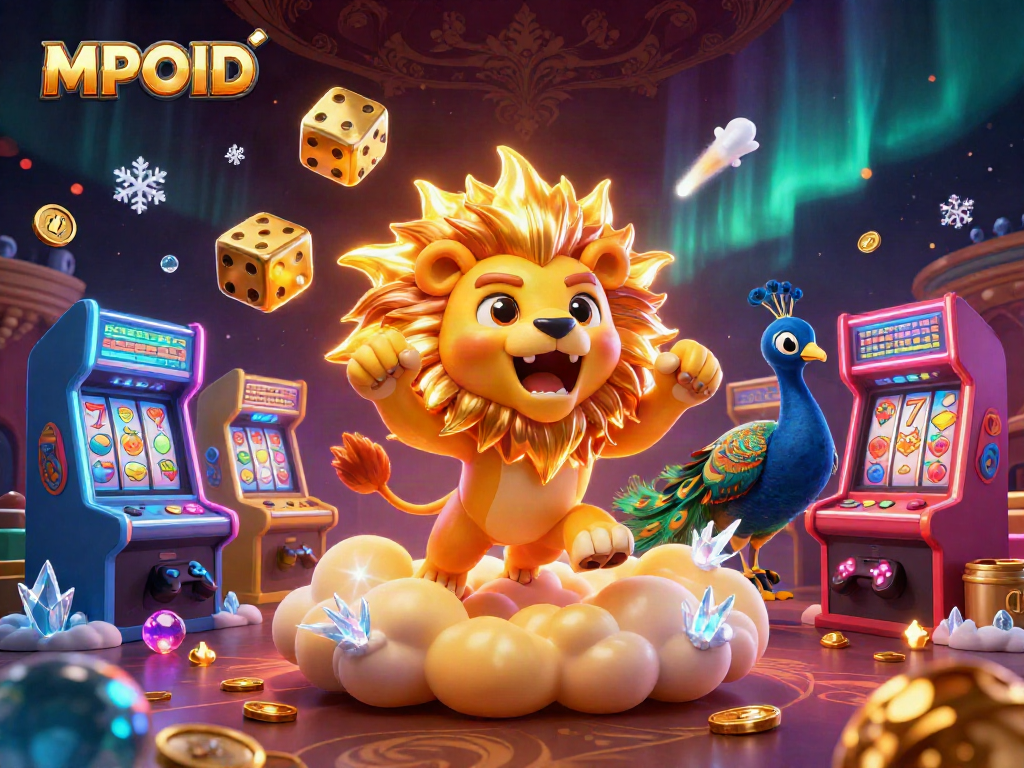 Engage with MPOID and immerse in dynamic casino action with vibrant characters and gaming elements.
