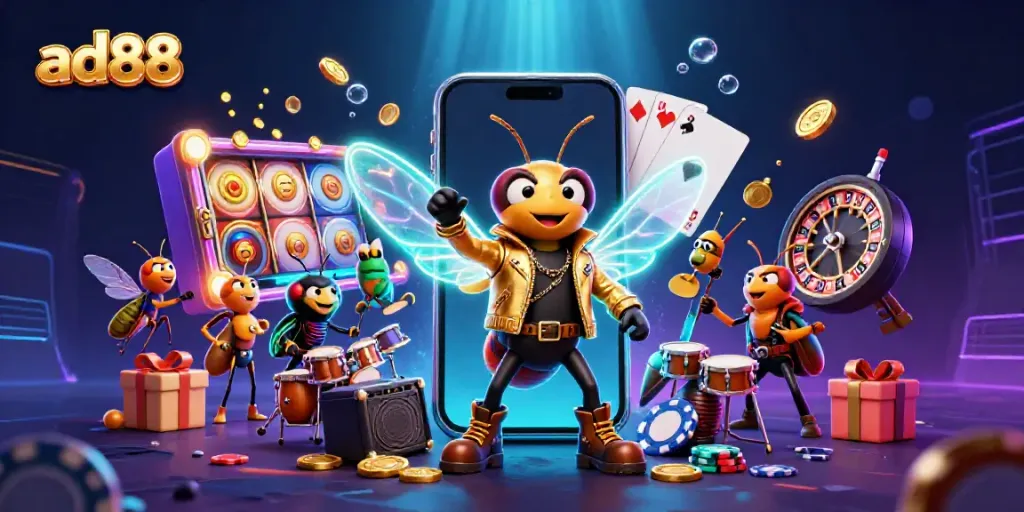 Engage with exciting ad88 gaming experiences featuring unique casino elements and animated characters.