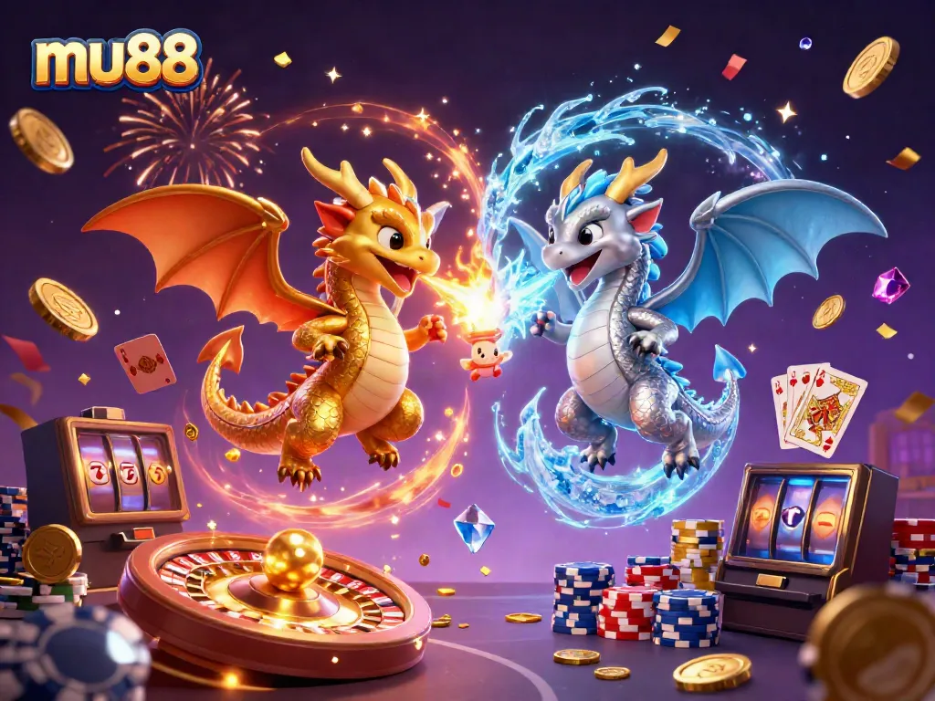 Experience thrilling gaming at mu88 with majestic dragons and sparkling casino elements.