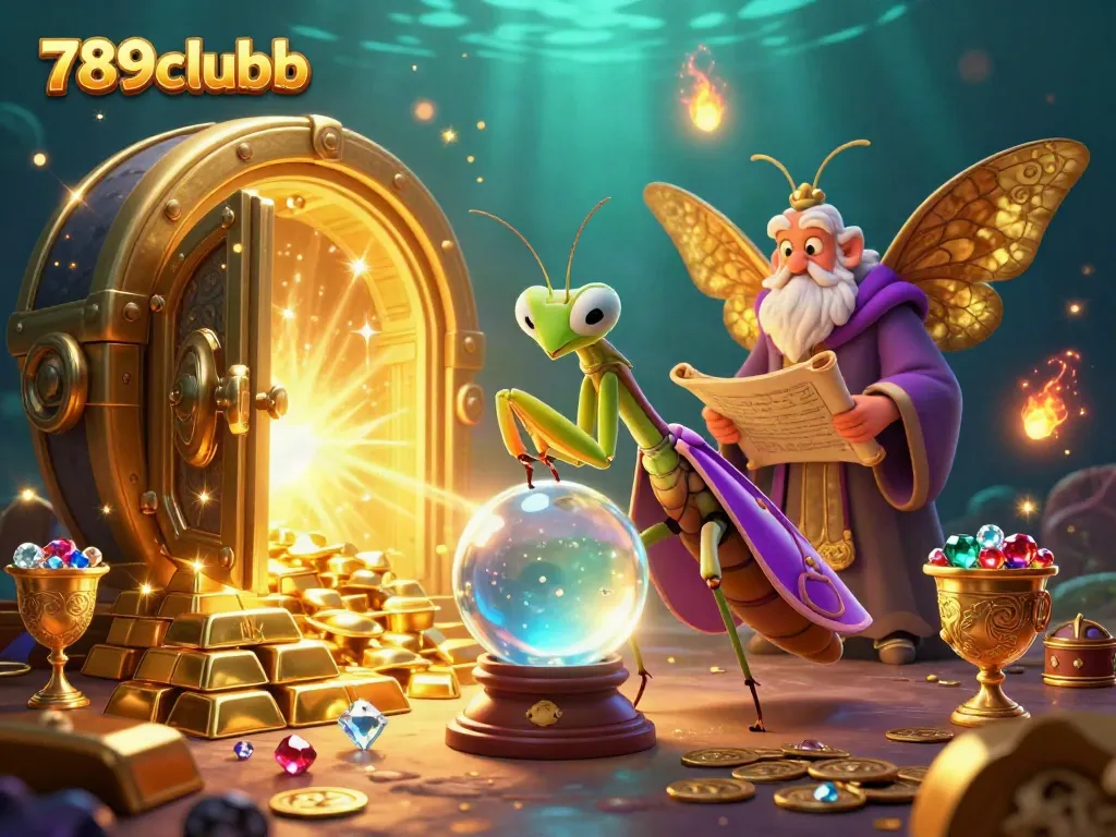 Engage with 789clubb's thrilling cartoon casino world, featuring mystical characters and dynamic treasure elements.