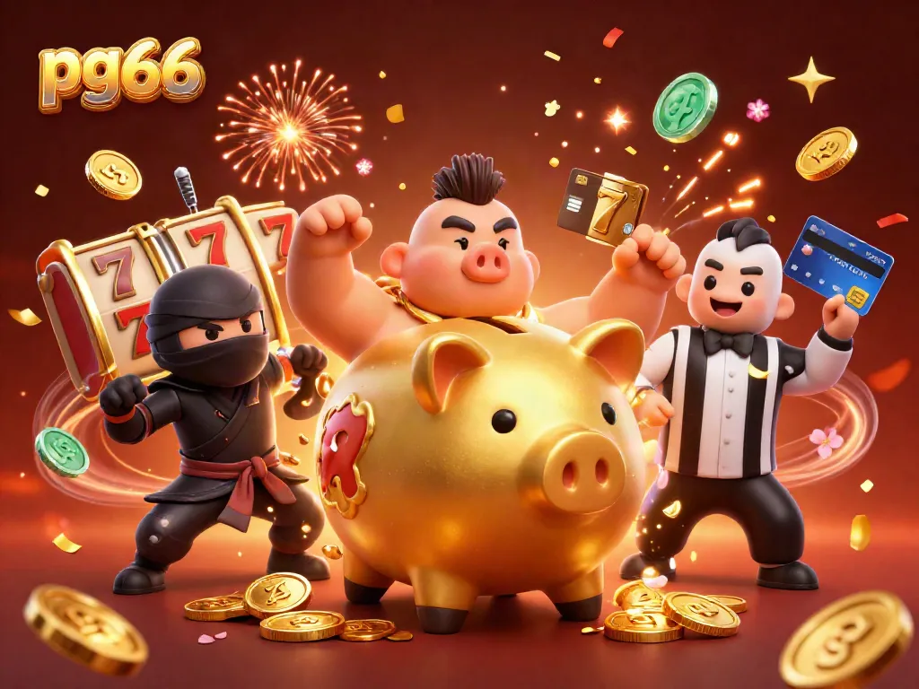 Engage in thrilling gaming experiences with pg66's vibrant online casino illustration.