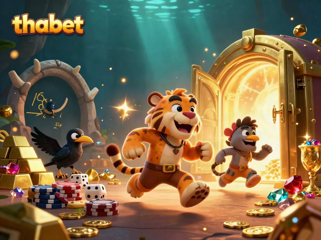 Experience thrilling action at Thabet's prehistoric casino with dazzling treasures and vibrant visual details.