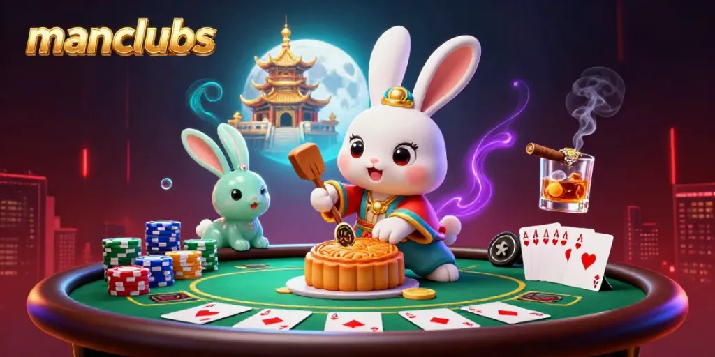 Engage in thrilling gameplay visuals as manclubs come alive in a dynamic lunar casino scene.