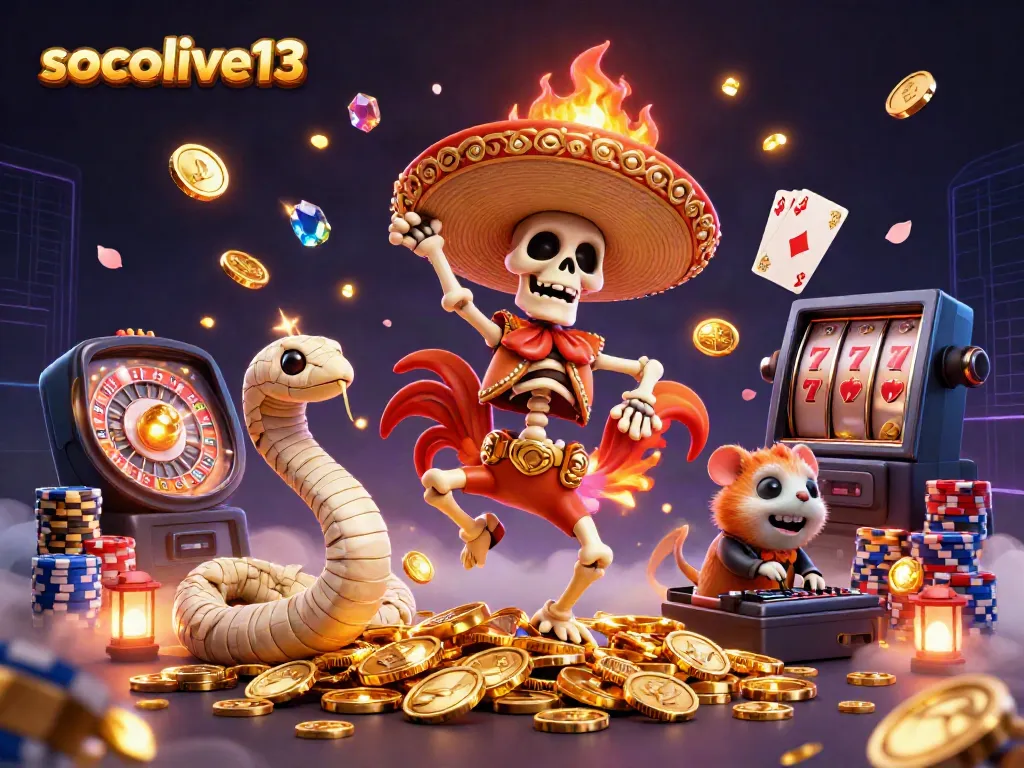 Experience thrilling moments with socolive13 as a lively mariachi rooster celebrates on golden coins.