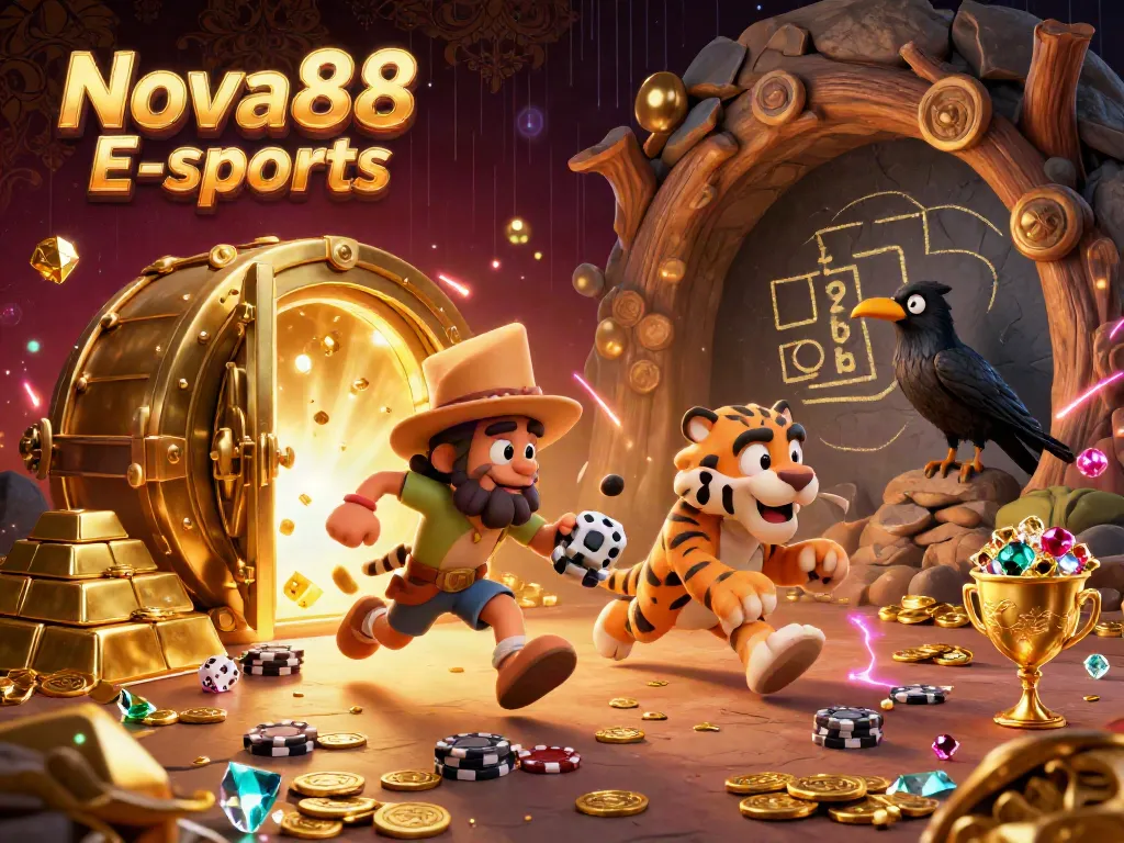 Experience excitement with Nova88 E-sports, showcasing thrilling prehistoric casino action and vibrant treasures.