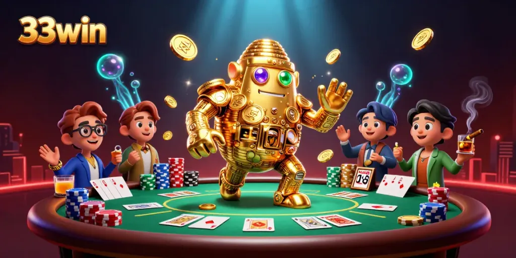 Experience thrilling gaming action at 33win with vibrant prizes and stunning casino elements.