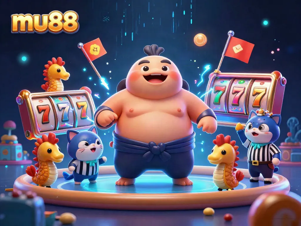 Experience excitement at mu88 with casino-themed characters in a vibrant underwater scene.