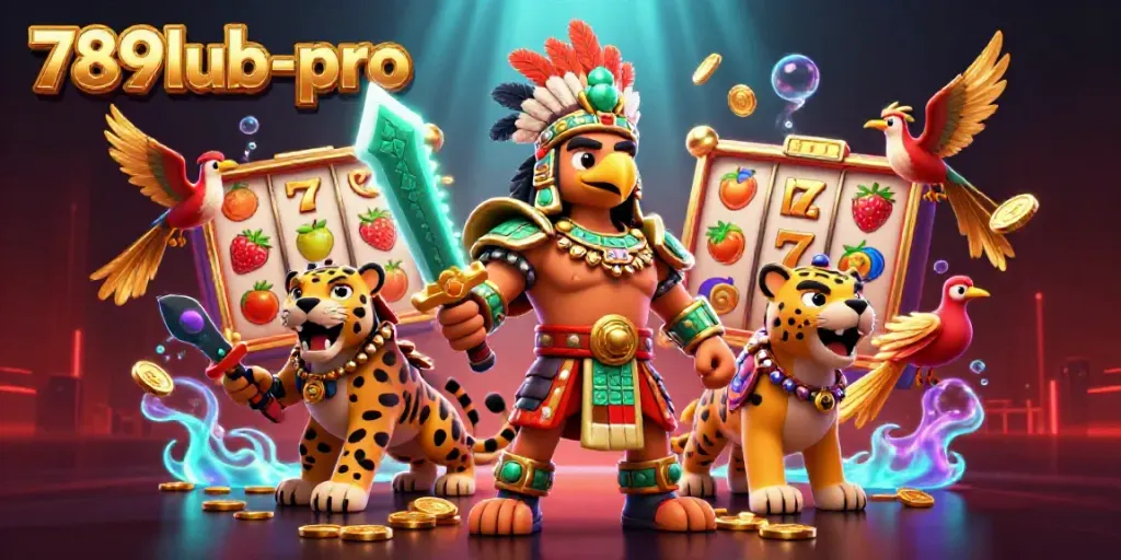 Engage in thrilling gameplay with 789lub-pro's vibrant slot reels and casino warriors.