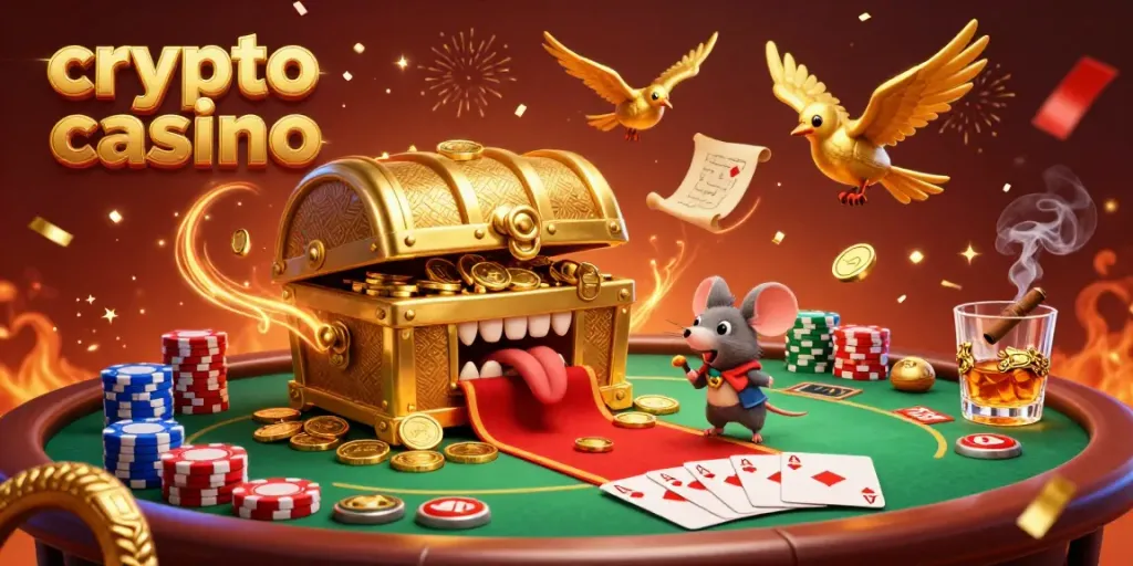 Experience the excitement of a crypto casino where allure meets adventure in a dynamic scene.