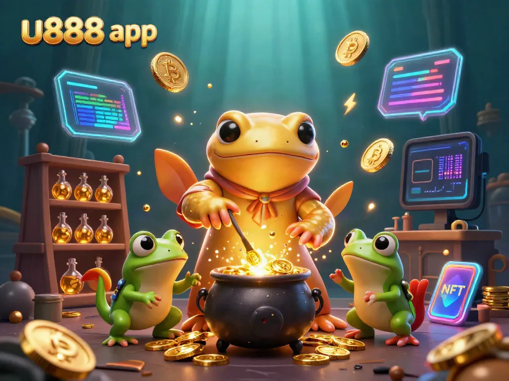 Experience excitement with the u888 app, featuring a golden salamander alchemist and dynamic gaming elements.