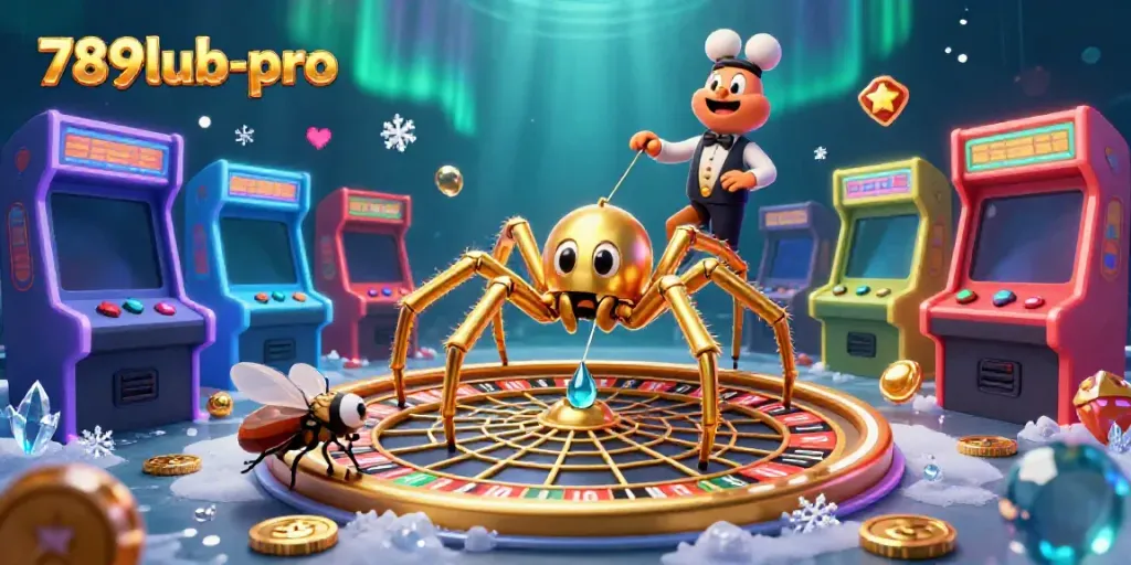 Place bets with excitement at the colorful 789lub-pro casino web illustration, showcasing lively gaming elements.