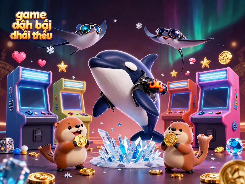 Experience the thrilling game đánh bài đổi thưởng with vibrant 3D casino charm and cartoon characters.
