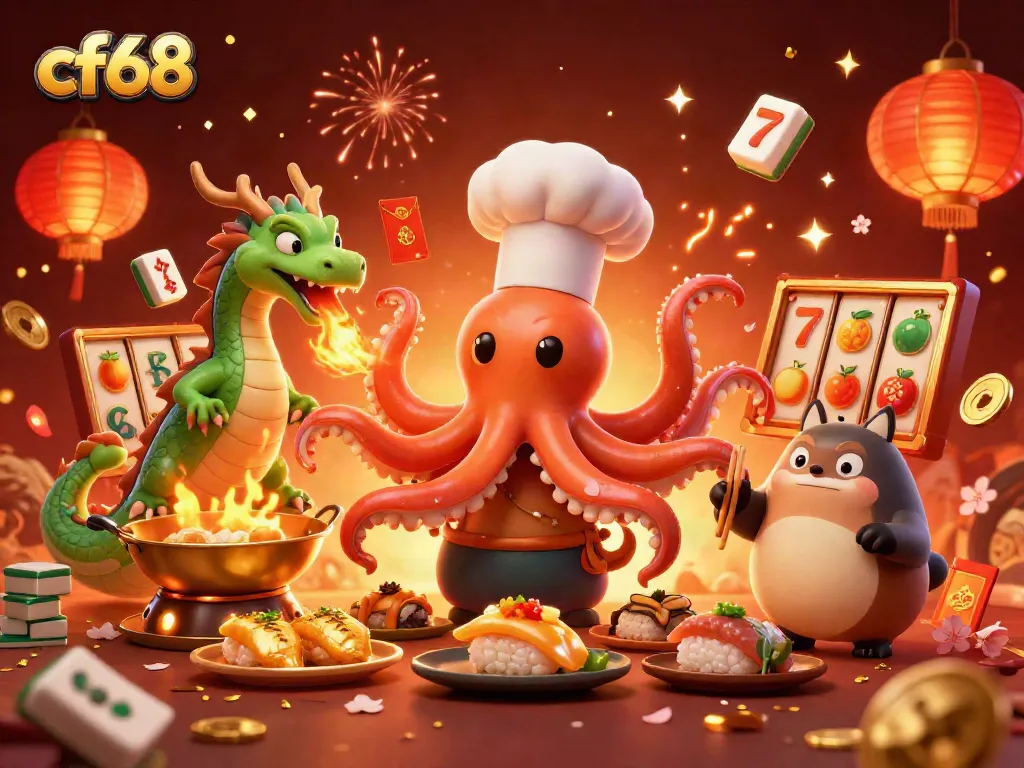 Engage with cf68 and experience vibrant casino action featuring dynamic gaming elements and festive characters.