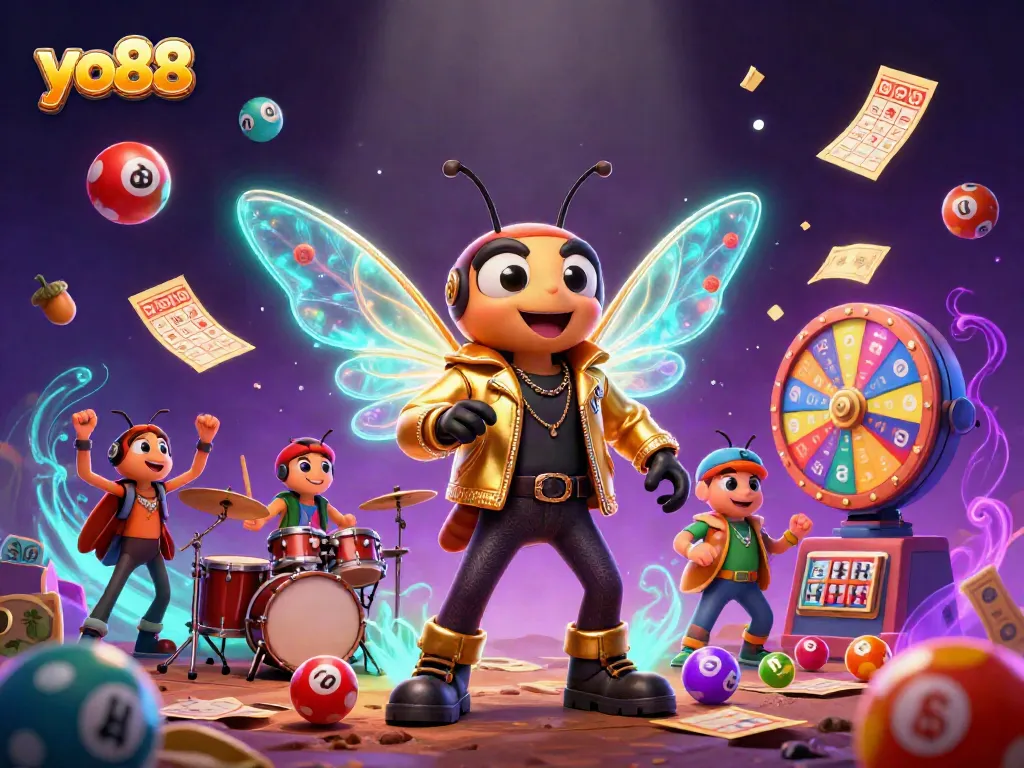 Experience the exciting atmosphere of yo88 with vibrant characters and dynamic gambling elements.