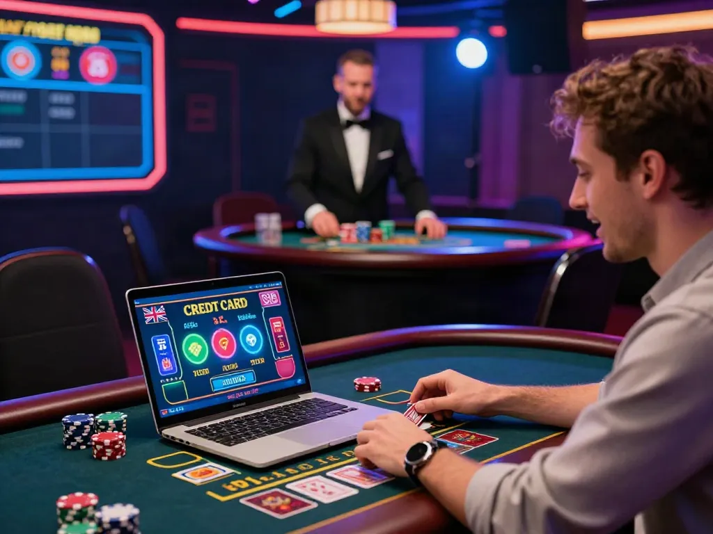 Player enjoying casinos that accept credit card with engaging live dealer games and vibrant visuals.