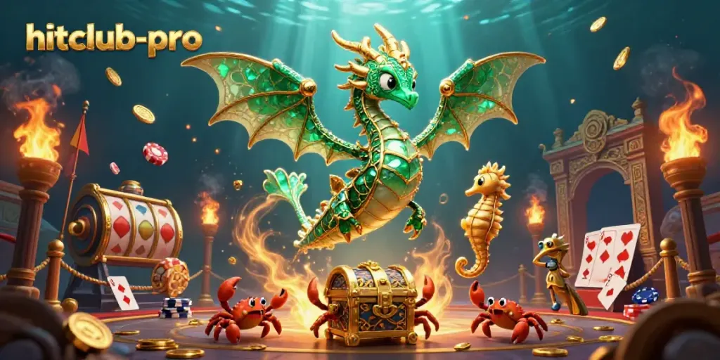 Win big with hitclub-pro as a magical sea dragon and treasure chest dominate the underwater casino scene.