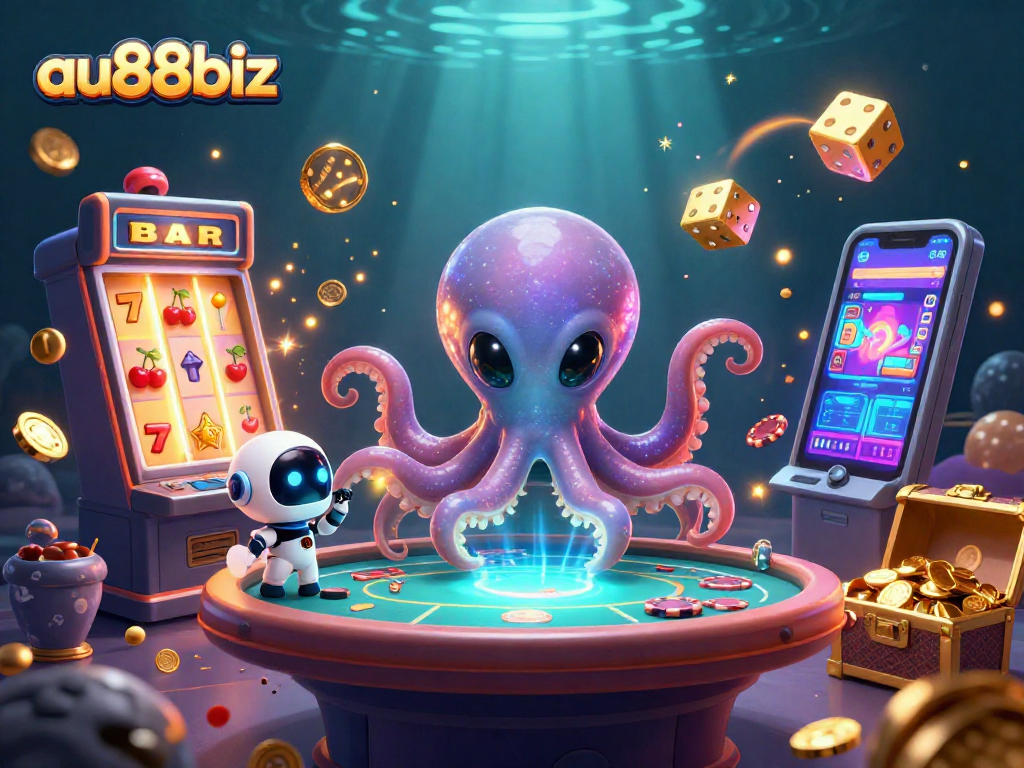 Experience thrilling gaming adventures at au88biz with alien octopus and exciting casino elements.
