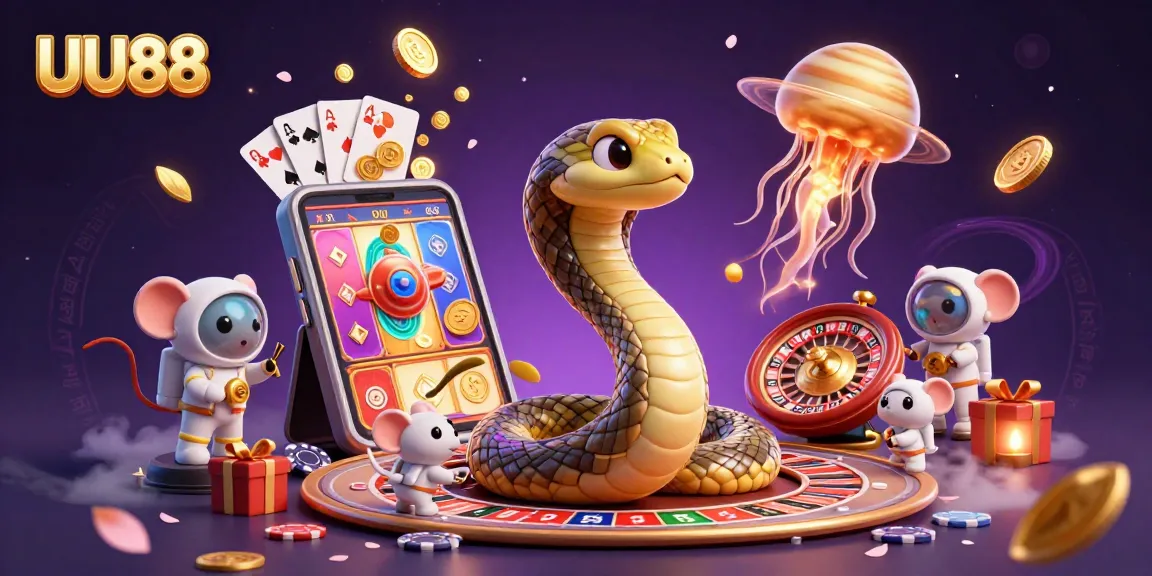 Experience exciting gameplay with UU88 in this vibrant casino-themed 3D digital illustration.