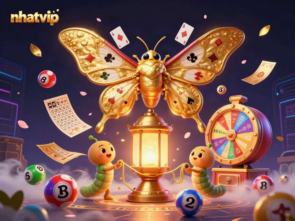 Experience thrilling moments with Nhatvip's vibrant gaming universe, showcasing dynamic lottery elements.