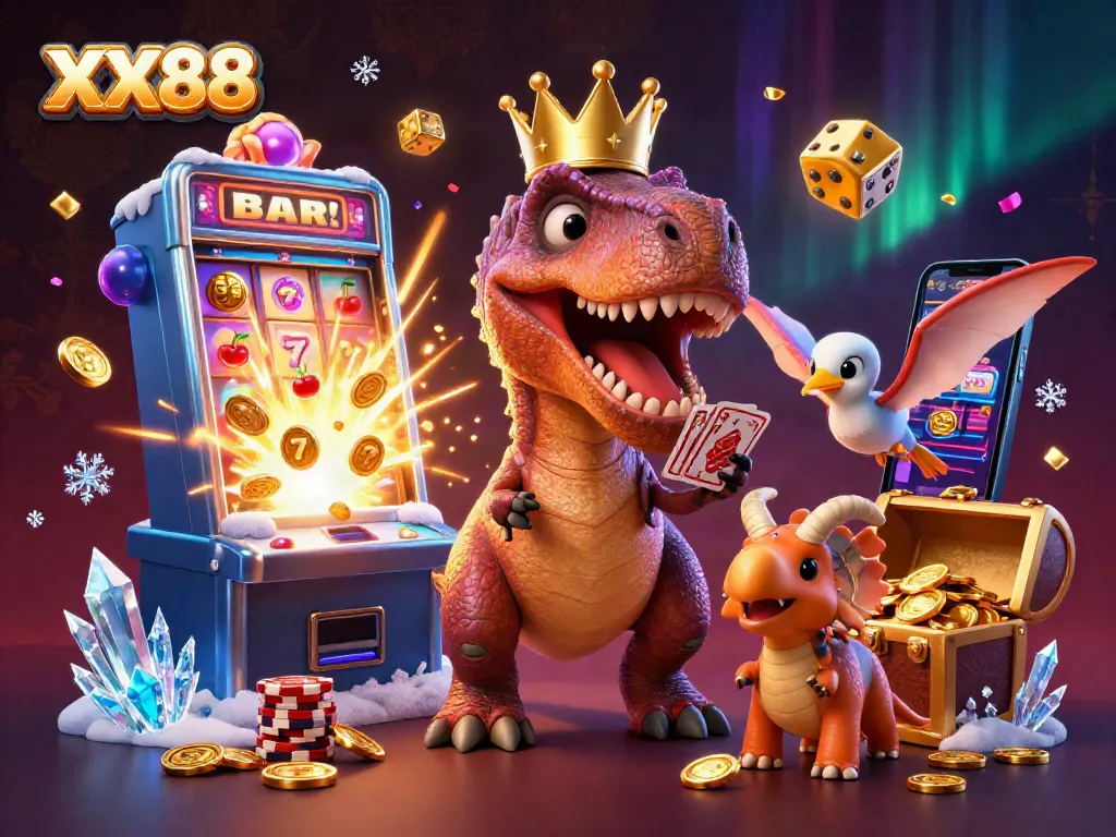 Experience the thrill of winning with XX88 in this animated casino scene featuring engaging characters.